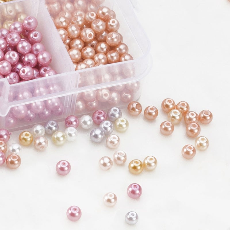 BEADNOVA Satin Pearls Beads for Crafts Tiny Loose Glass Imitation Pearls for Jewelry Making (4mm, 1000pcs, Multi Color) - Image 3